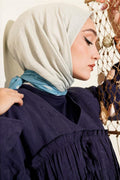 Striped Bamboo Knit Scarf Baby Blue