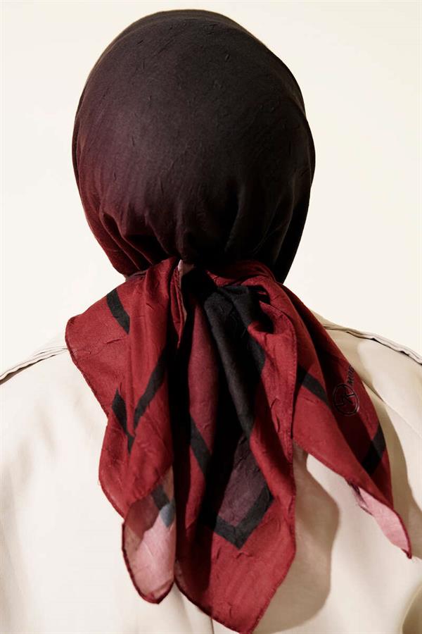 Striped Bamboo Krash Scarf, Burgundy