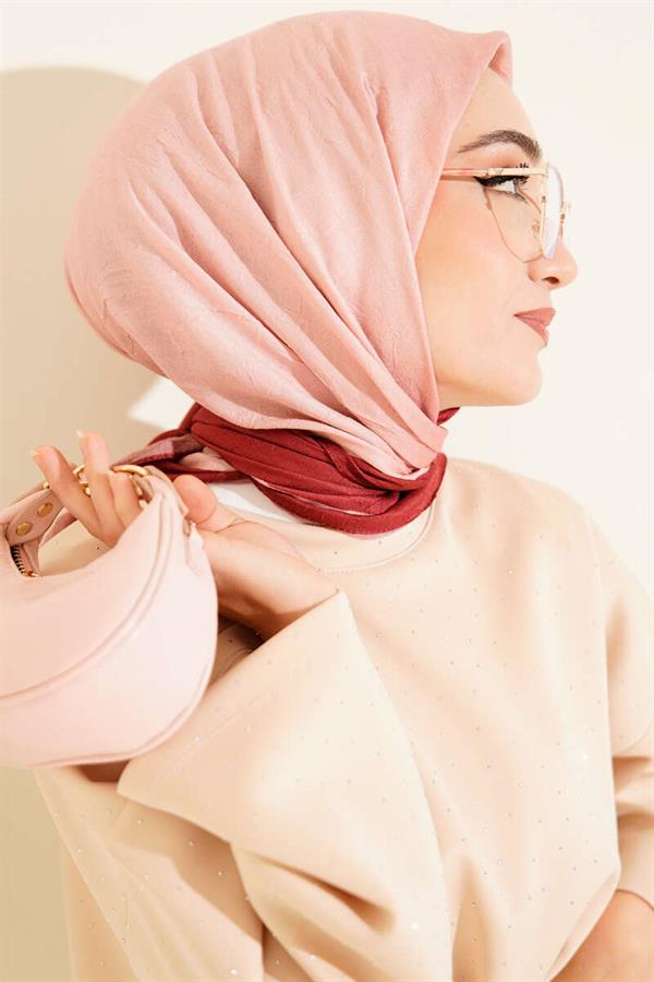 Striped Bamboo Krash Scarf Burgundy Beige