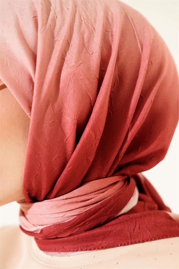 Striped Bamboo Krash Scarf Burgundy Beige