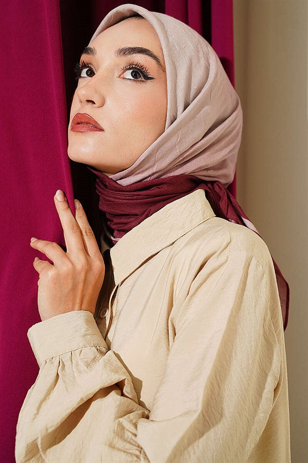 Striped Bamboo Crush Scarf Burgundy