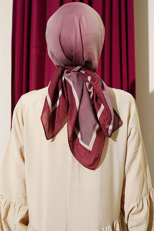 Striped Bamboo Crush Scarf Burgundy
