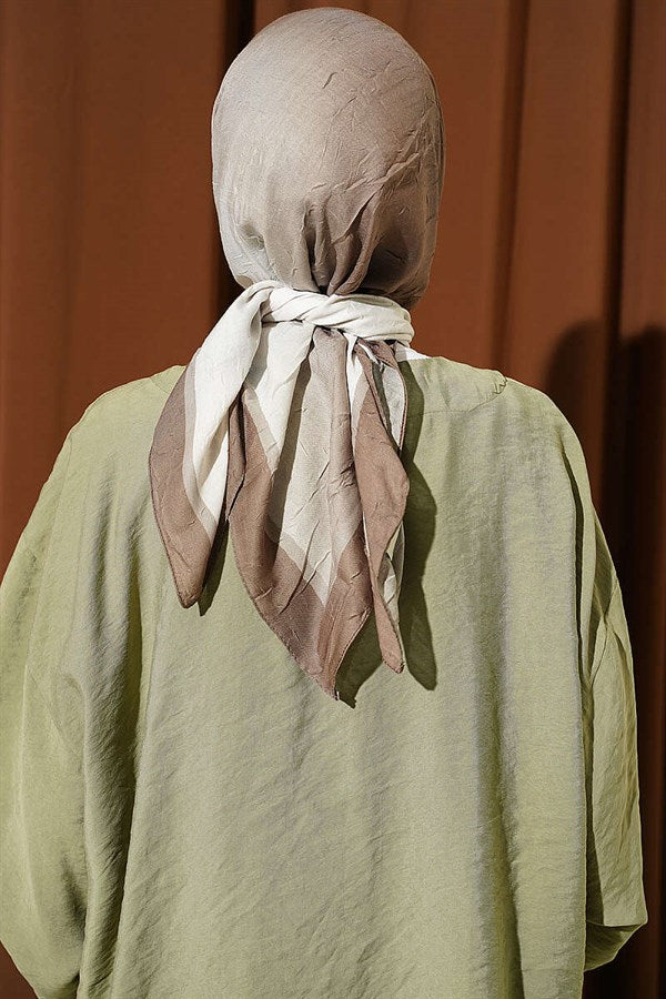Striped Bamboo Crush Scarf Henna Green