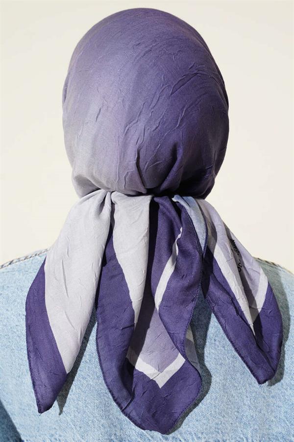 Striped Bamboo Krash Scarf Dark Lilac