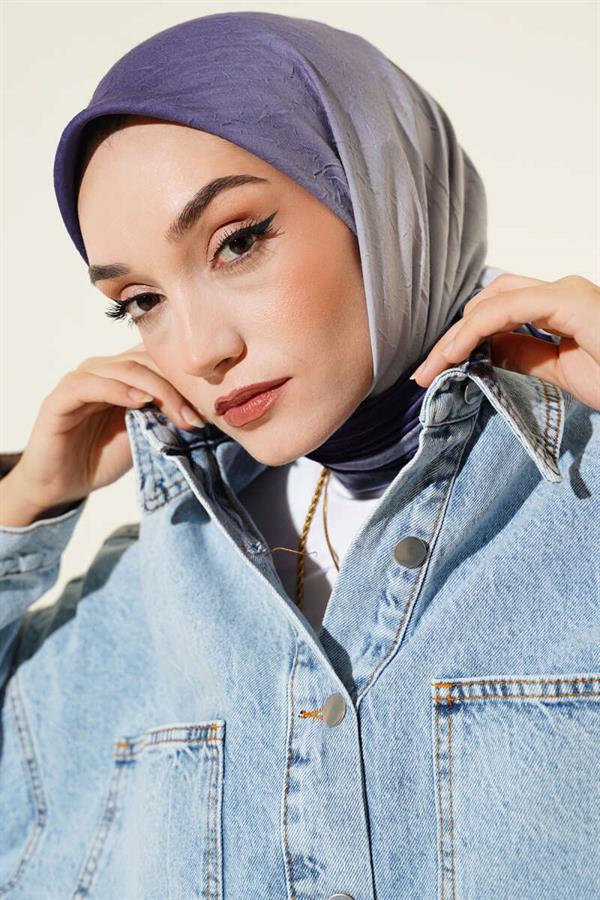 Striped Bamboo Krash Scarf Dark Lilac