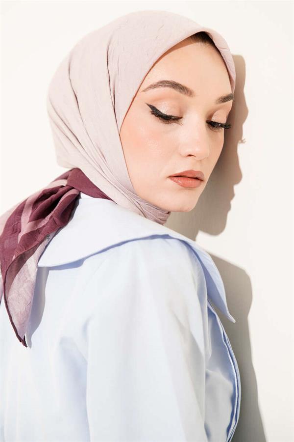 Striped Bamboo Krash Scarf Plum