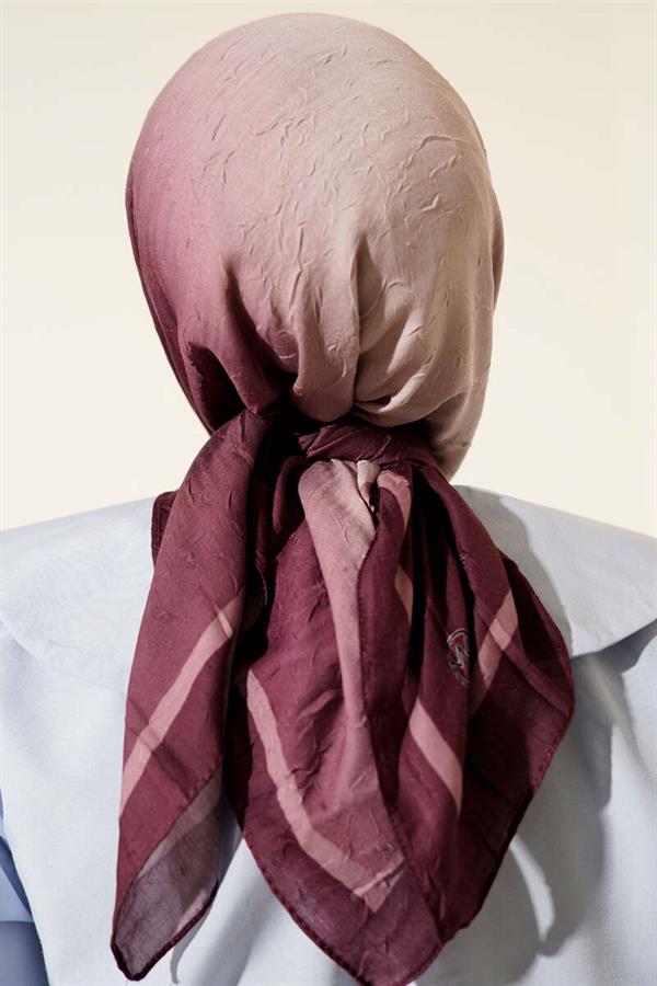 Striped Bamboo Krash Scarf Plum