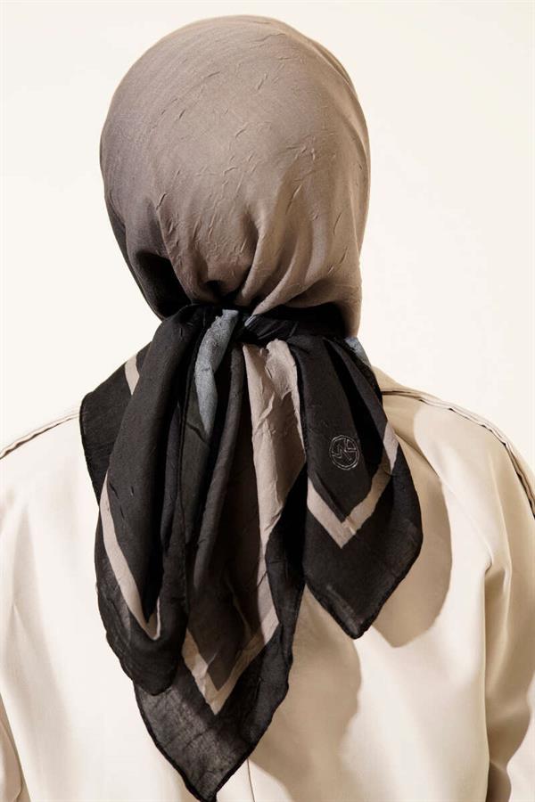 Striped Bamboo Krash Scarf Black