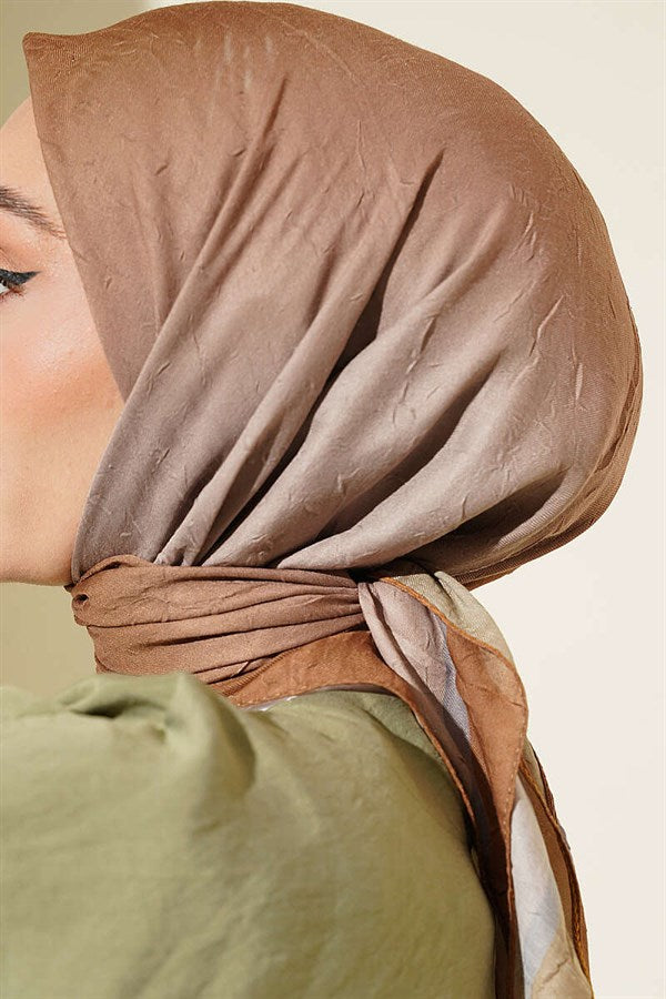 Striped Bamboo Crush Scarf Olive Green
