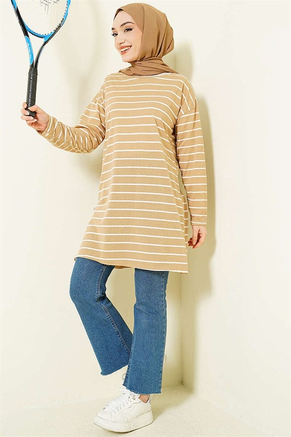Striped Tunic Biscuit
