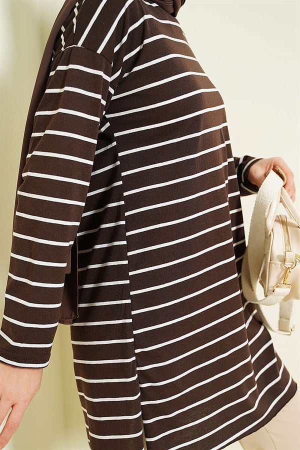 Striped Tunic in Brown