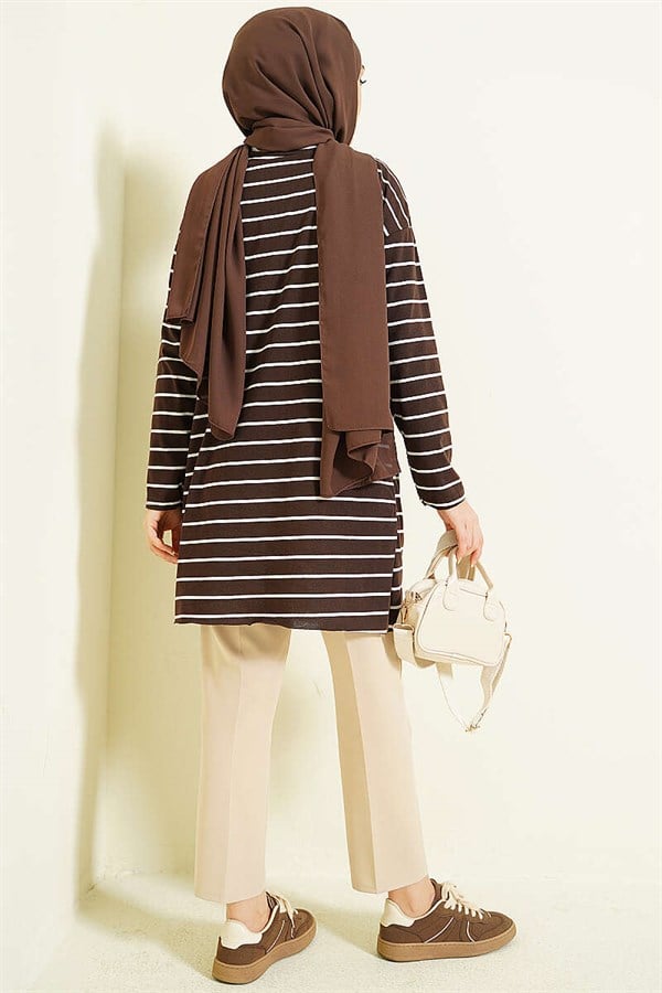 Striped Tunic in Brown