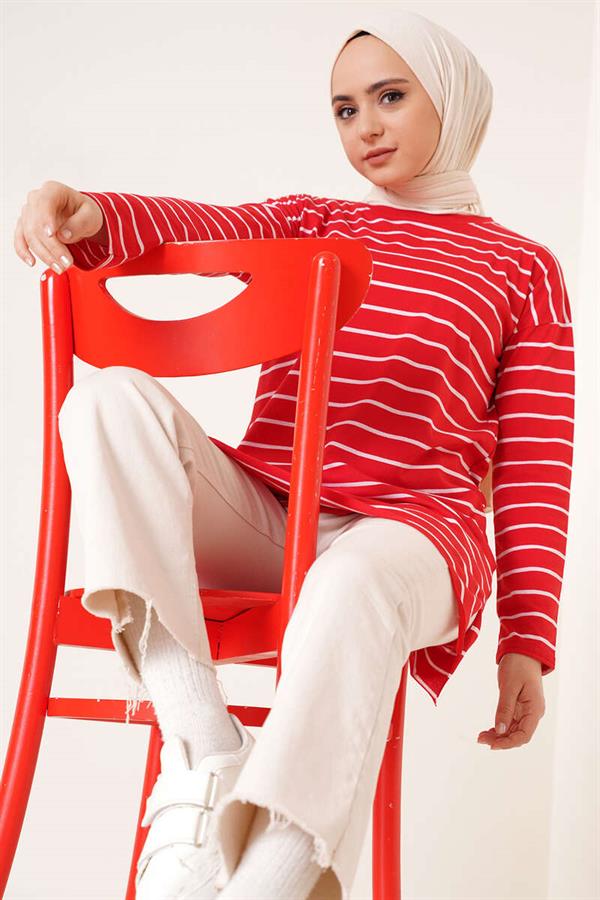 Striped Tunic Red