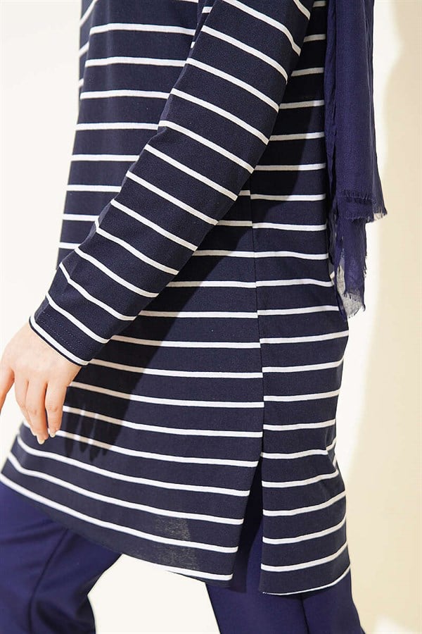 Striped Tunic Navy Blue