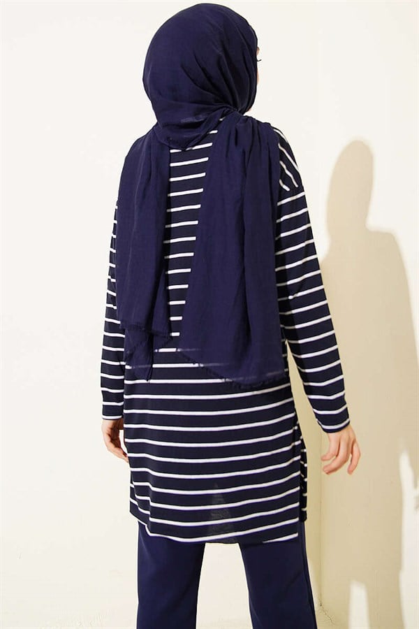 Striped Tunic Navy Blue