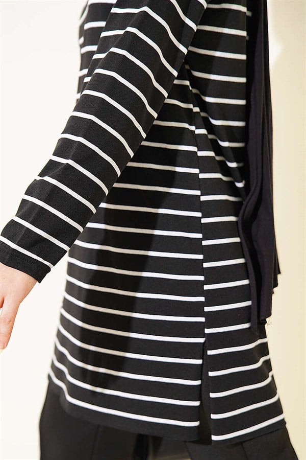 Striped Tunic Black
