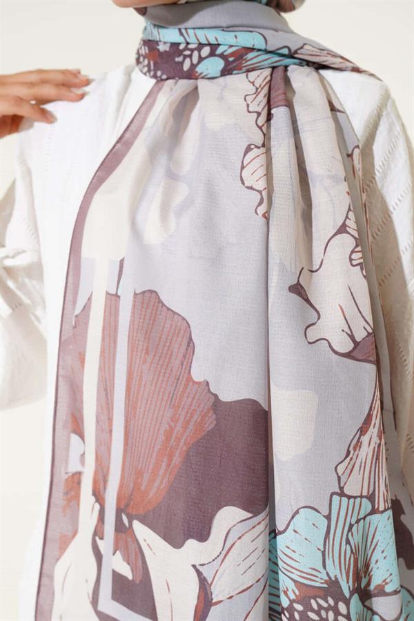 Shelia Pattern Lina Shawl Soft Brown