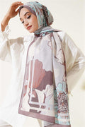 Shelia Pattern Lina Shawl Soft Brown