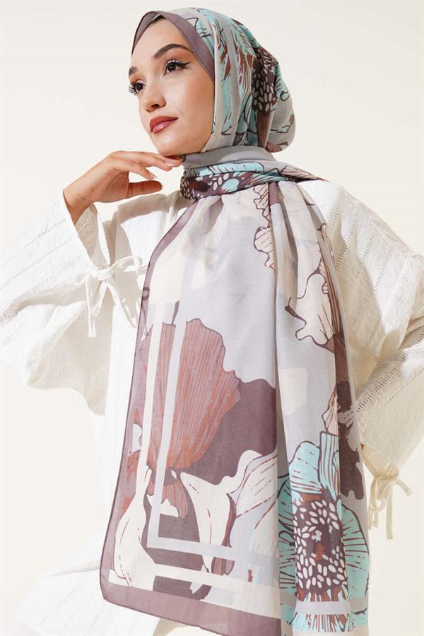 Shelia Pattern Lina Shawl Soft Brown