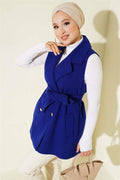 Zero Sleeve Belted Cashmere Vest in Saks