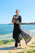 Chiffon Pareo Adjustable Waist Burkini Swimsuit -180