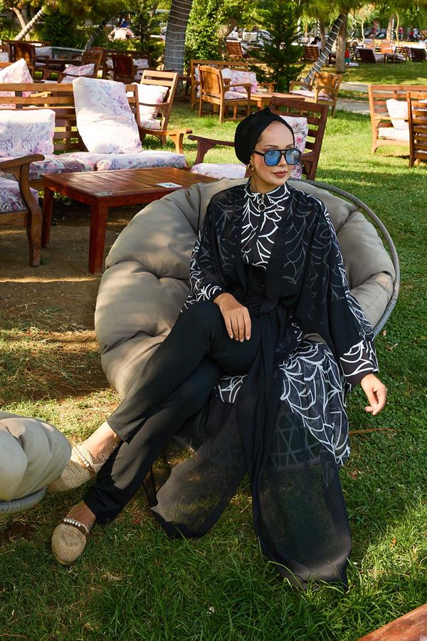 Chiffon Pareo Adjustable Waist Burkini Swimsuit -183