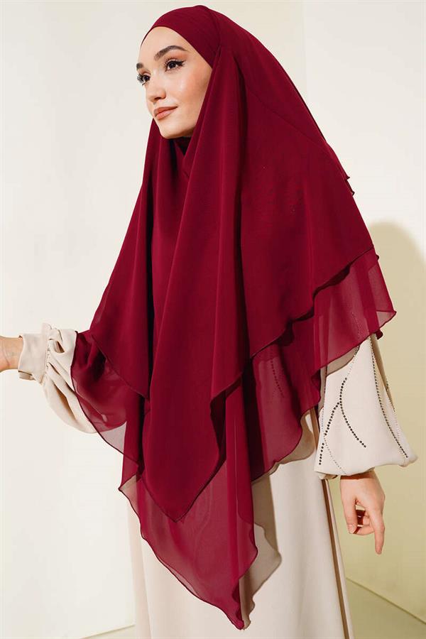 Chiffon Souffle Himar Shawl Burgundy
