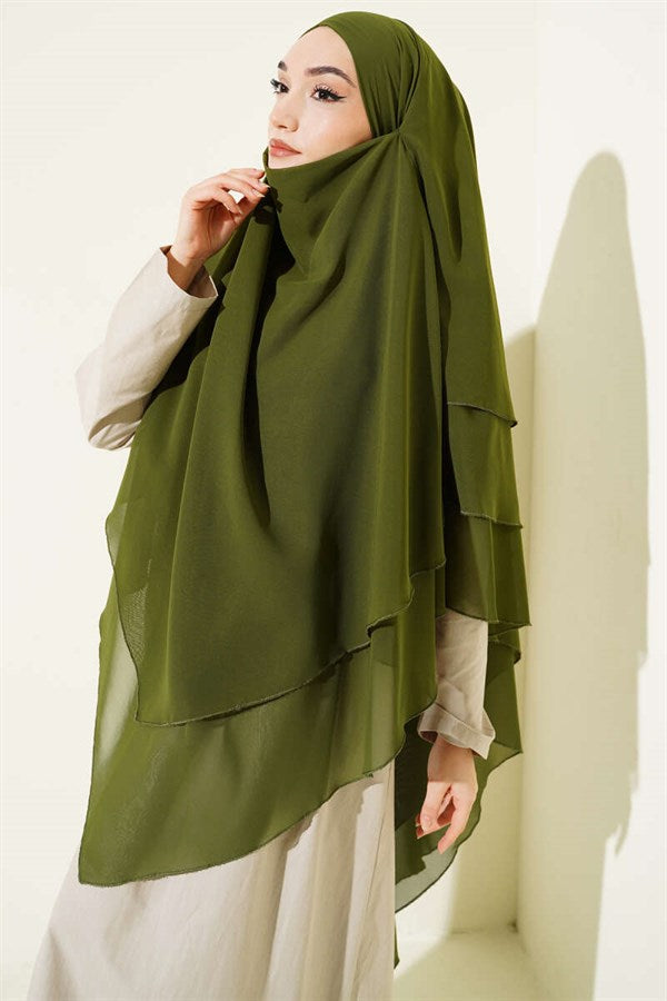 Chiffon Soufflé Himar Shawl, Light Green