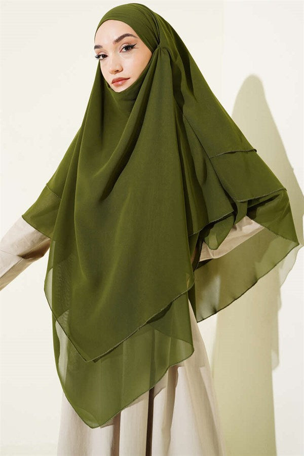 Chiffon Soufflé Himar Shawl, Light Green