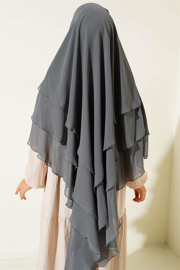 Chiffon Souffle Himar Shawl Gray