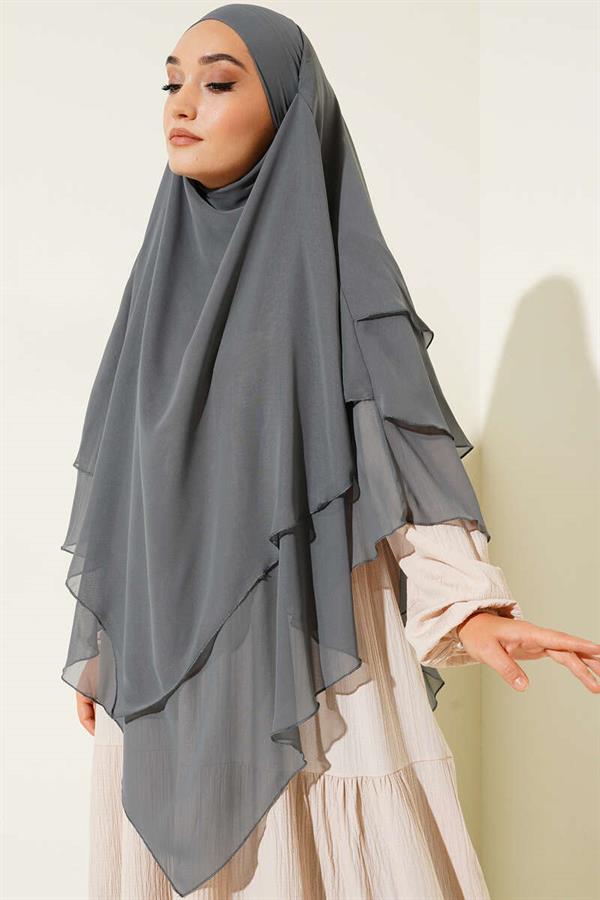 Chiffon Souffle Himar Shawl Gray