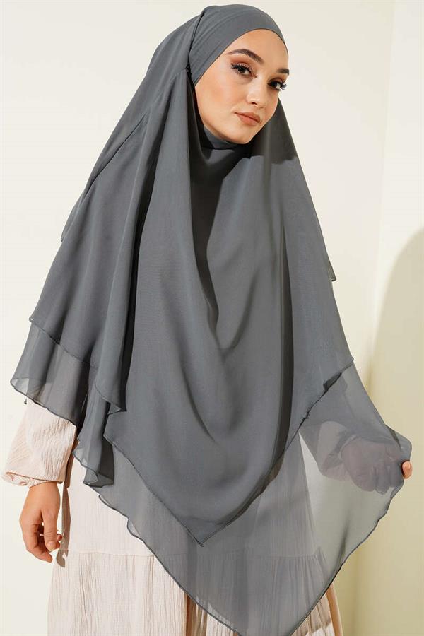 Chiffon Souffle Himar Shawl Gray