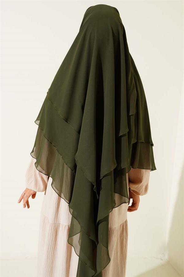Chiffon Soufflé Himar Shawl Khaki