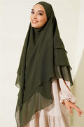 Chiffon Soufflé Himar Shawl Khaki