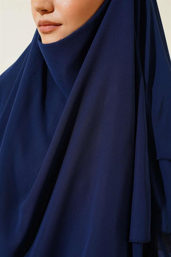 Chiffon Soufflé Himar Shawl Navy Blue