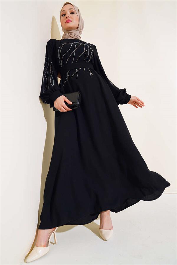 Glitter Stone Dress Black