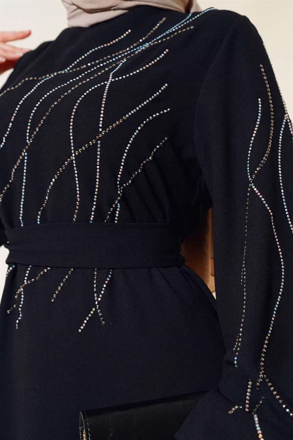 Glitter Stone Dress Black
