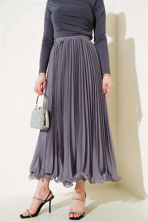 Glittery Ruffle Tulle Skirt Gray