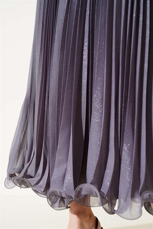 Glittery Ruffle Tulle Skirt Gray