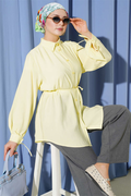 Tencel Shirt with Lace Back, Yellow