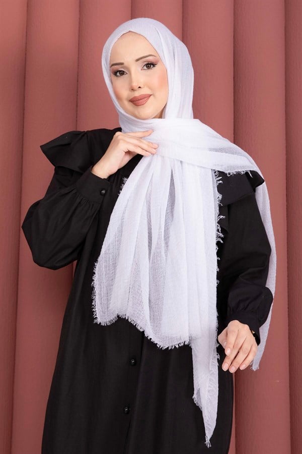 Soft Crepe Scarf Series Ecru