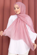 Soft Crinkle Shawl Series Rose Pink
