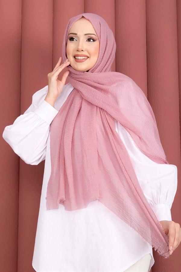 Soft Crinkle Shawl Series Rose Pink