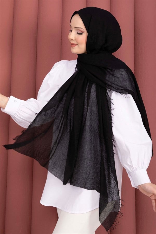 Soft Crepe Scarf Series Black
