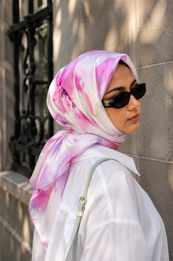 Soft Floral Pattern Scarf Series Pink