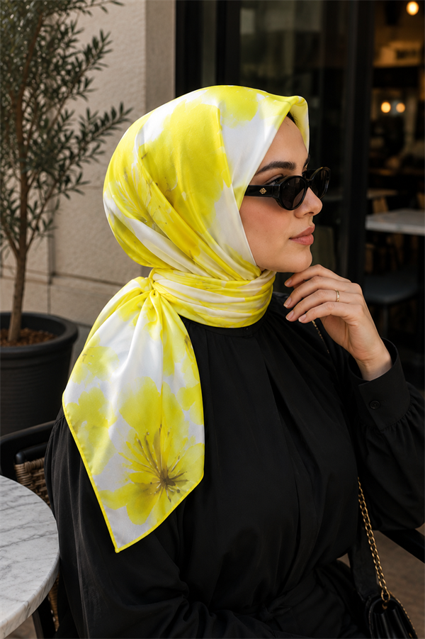 Soft Floral Pattern Scarf Series Yellow