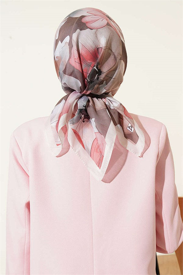 Soft Floral Patterned Scarf, Beige