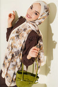 Soft Flora Bamboo Cream Scarf