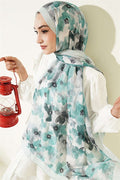 Soft Flora Bamboo Kraş Shawl Mint