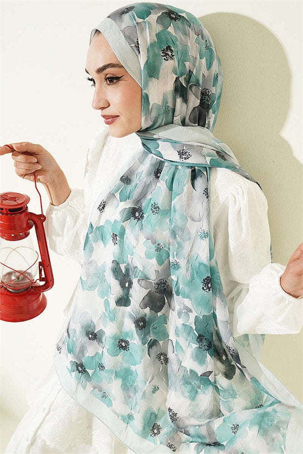 Soft Flora Bamboo Kraş Shawl Mint